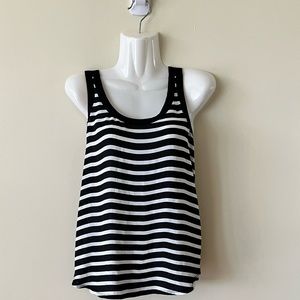 Express sleeveless blouse, black/white stripe women S